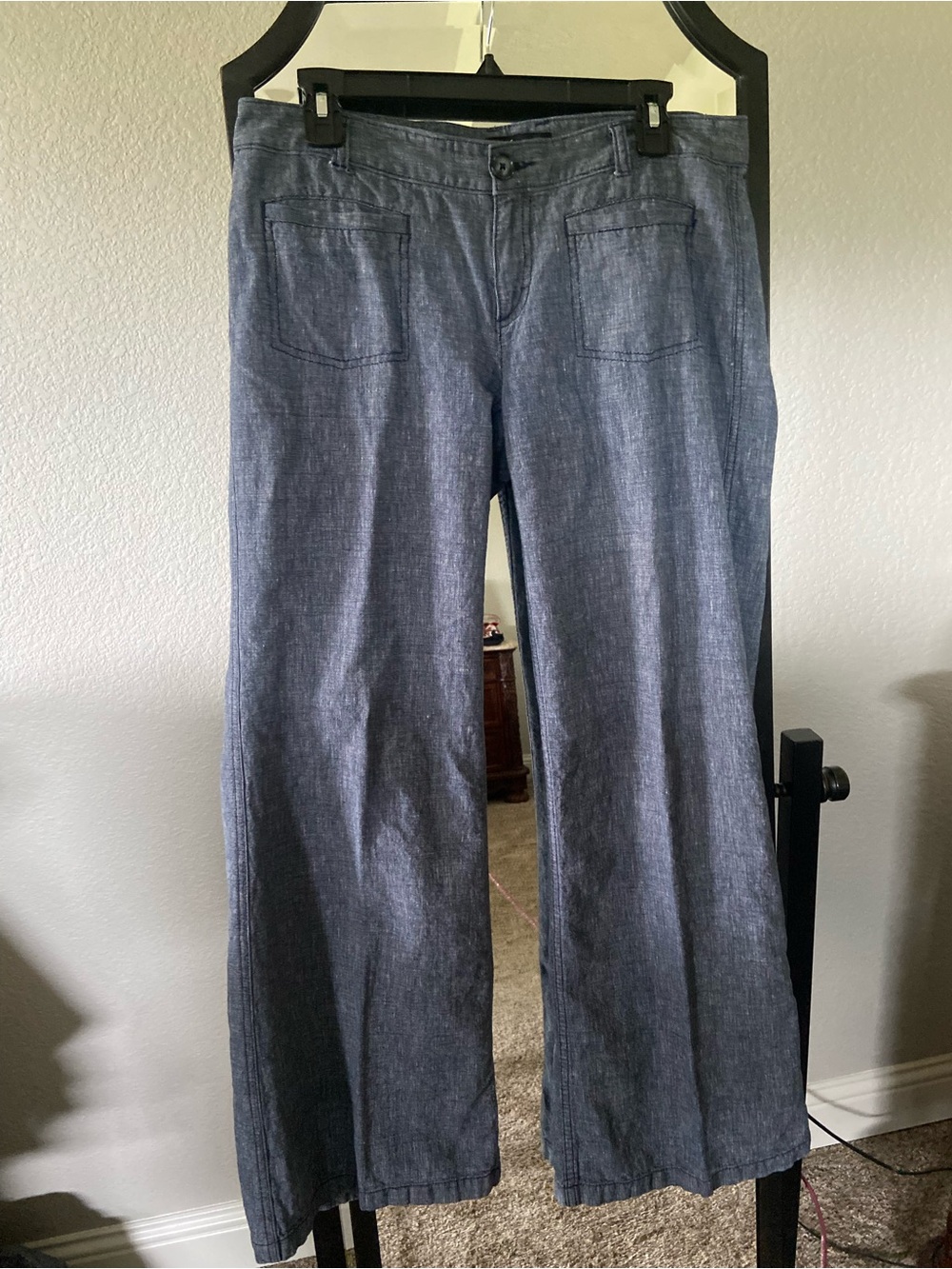 Express Wide Leg Pants in Dark Denim Blue